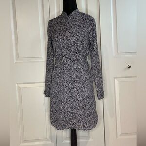 Ann Taylor Dress, Tiny Flowers, Elastic Waist, Button Up, Size XXS Petite